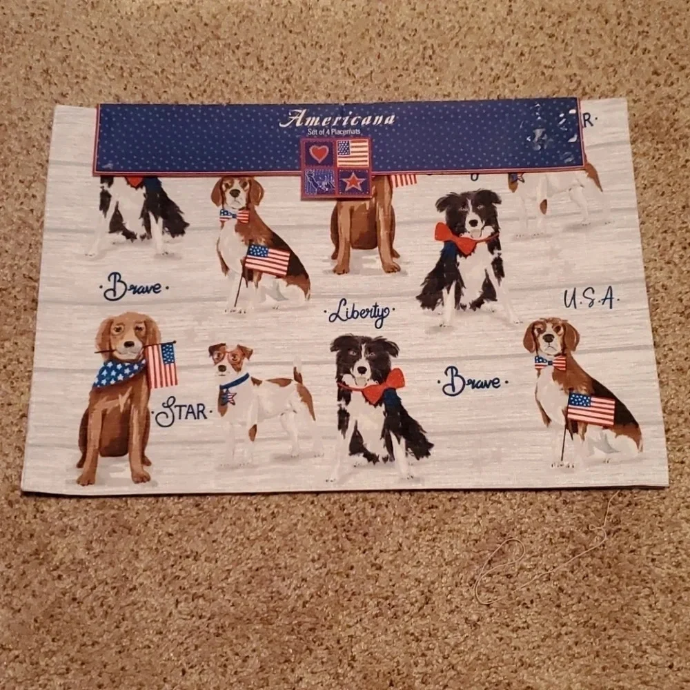 Americana Patriotic Doggie Placemats Set of 4